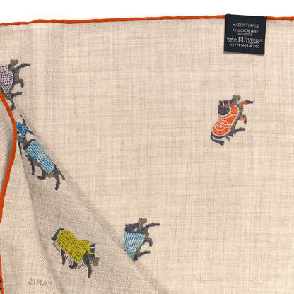 Hermes Cashmere Silk The Parage Rectangle Natural Yellow Violet 4 of 5
