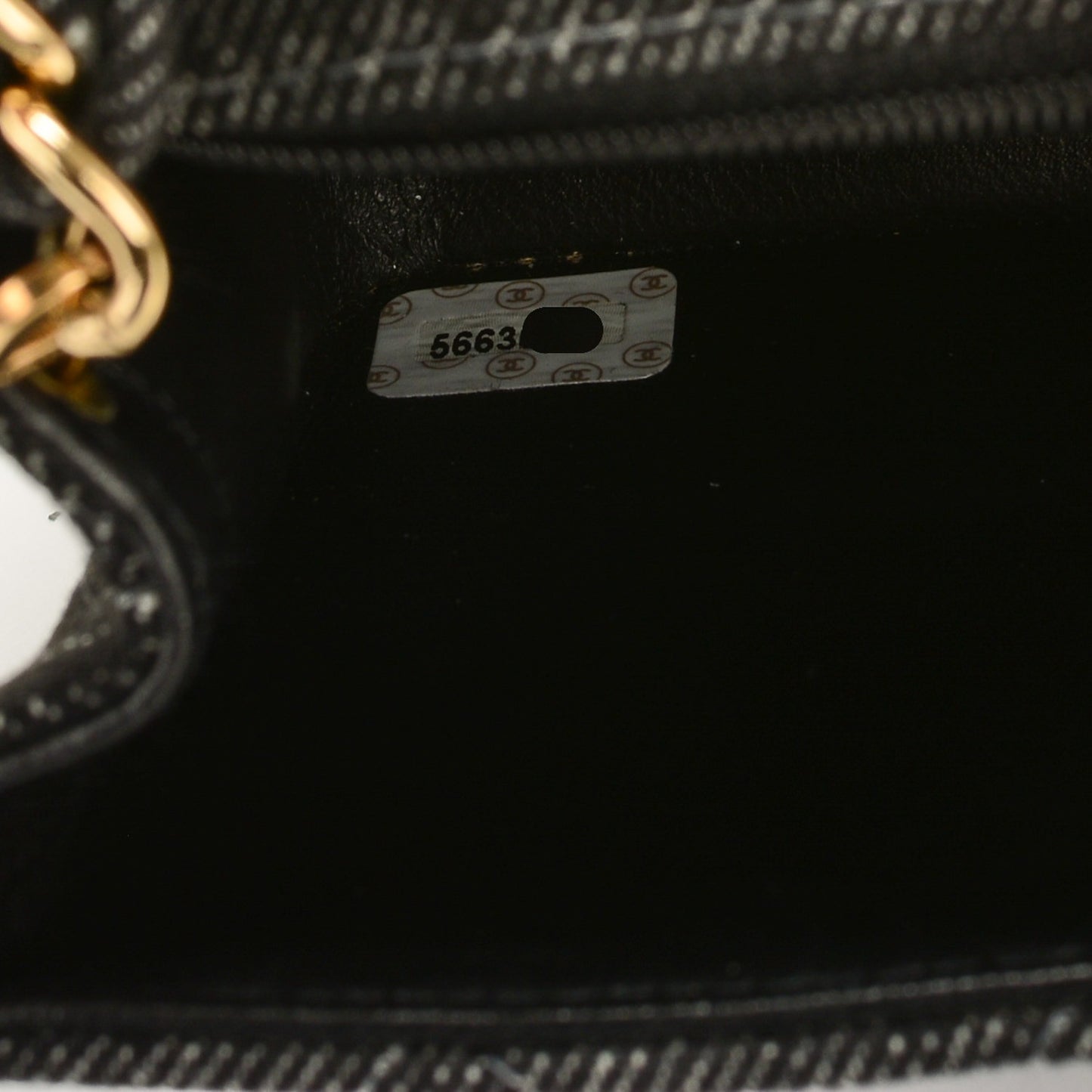 Denim Quilted Mini Square Flap Black
