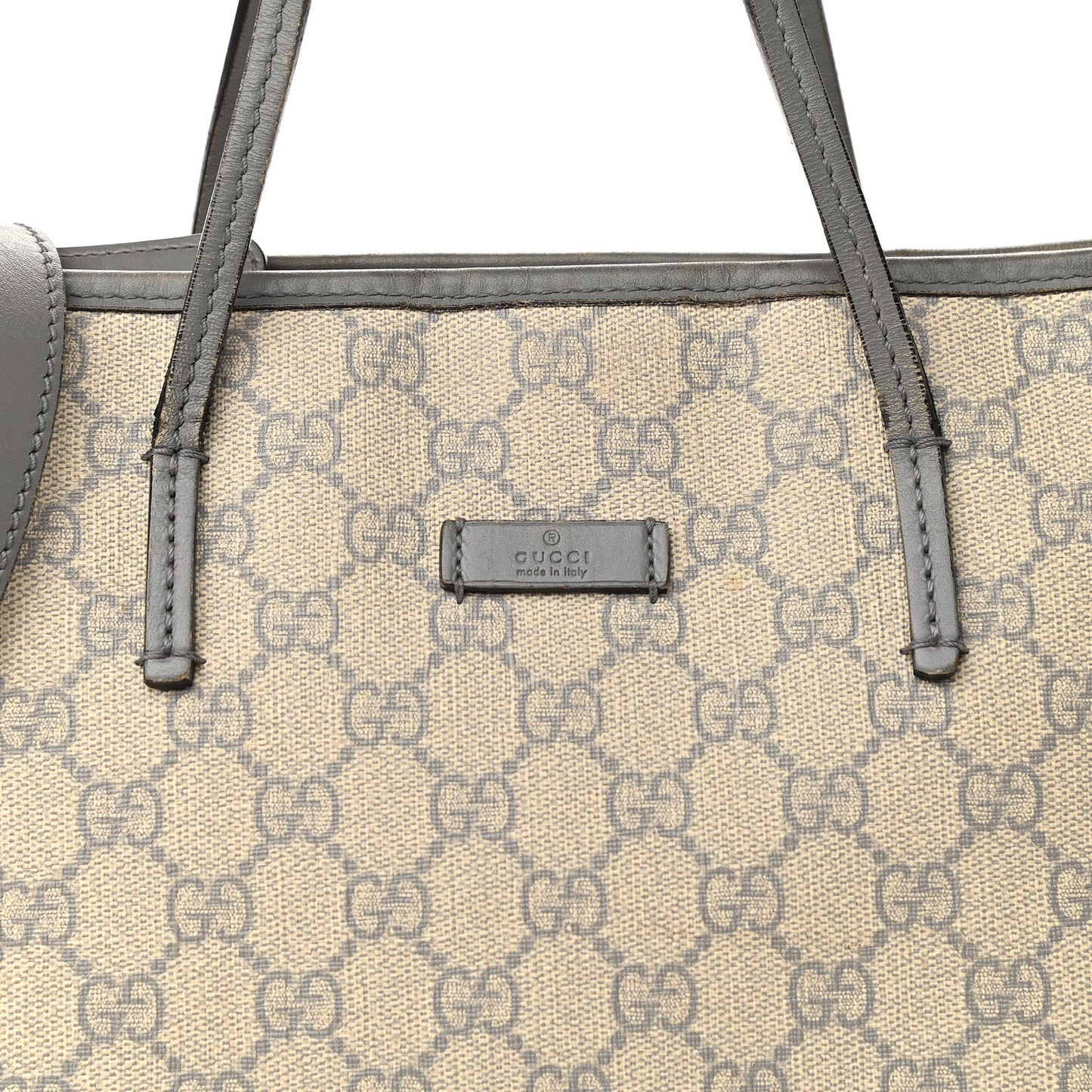 GG Supreme Monogram Small Zippered Tote Ecru Grigio