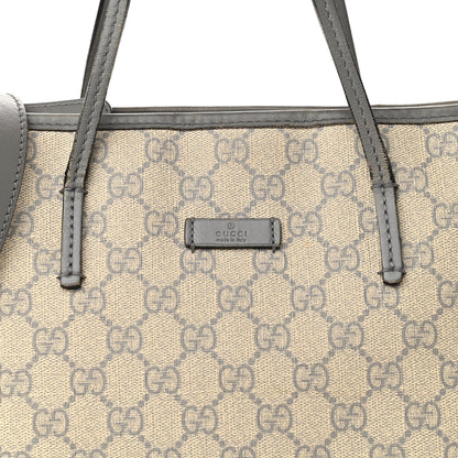 Gucci GG Supreme Monogram Small Zippered Tote Ecru Grigio 7 of 13