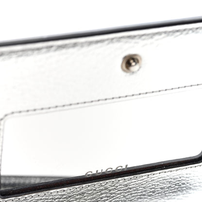 Gucci Metallic Dollar Calfskin Mini GG Marmont Chain Wallet Silver 7 of 10
