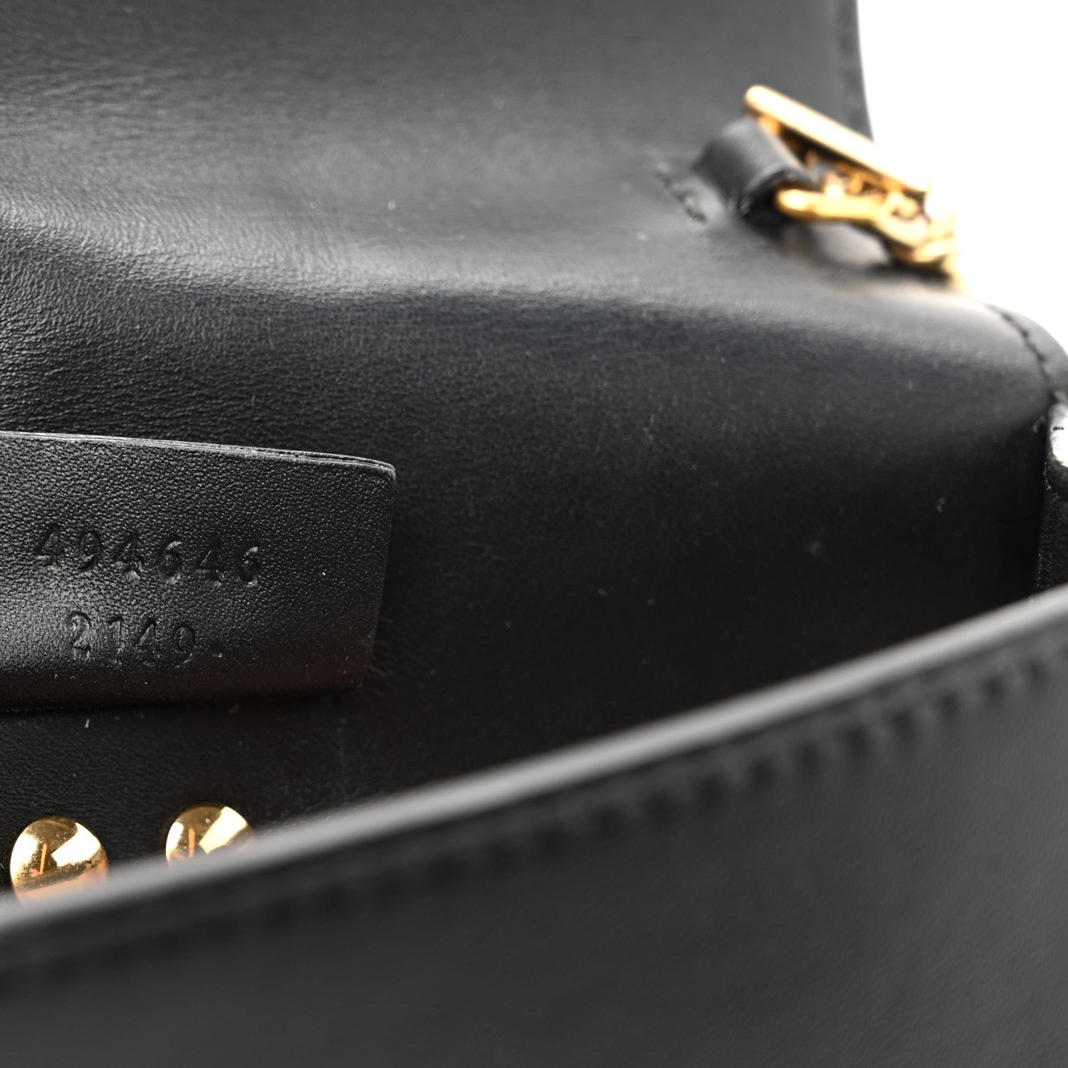 Gucci Calfskin Super Mini Sylvie Chain Shoulder Bag Black 7 of 14