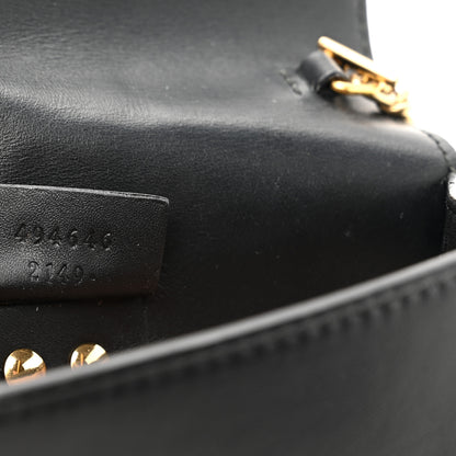 Gucci Calfskin Super Mini Sylvie Chain Shoulder Bag Black 7 of 14