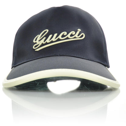 Gucci Script Baseball Hat XL Navy Blue 3 of 8