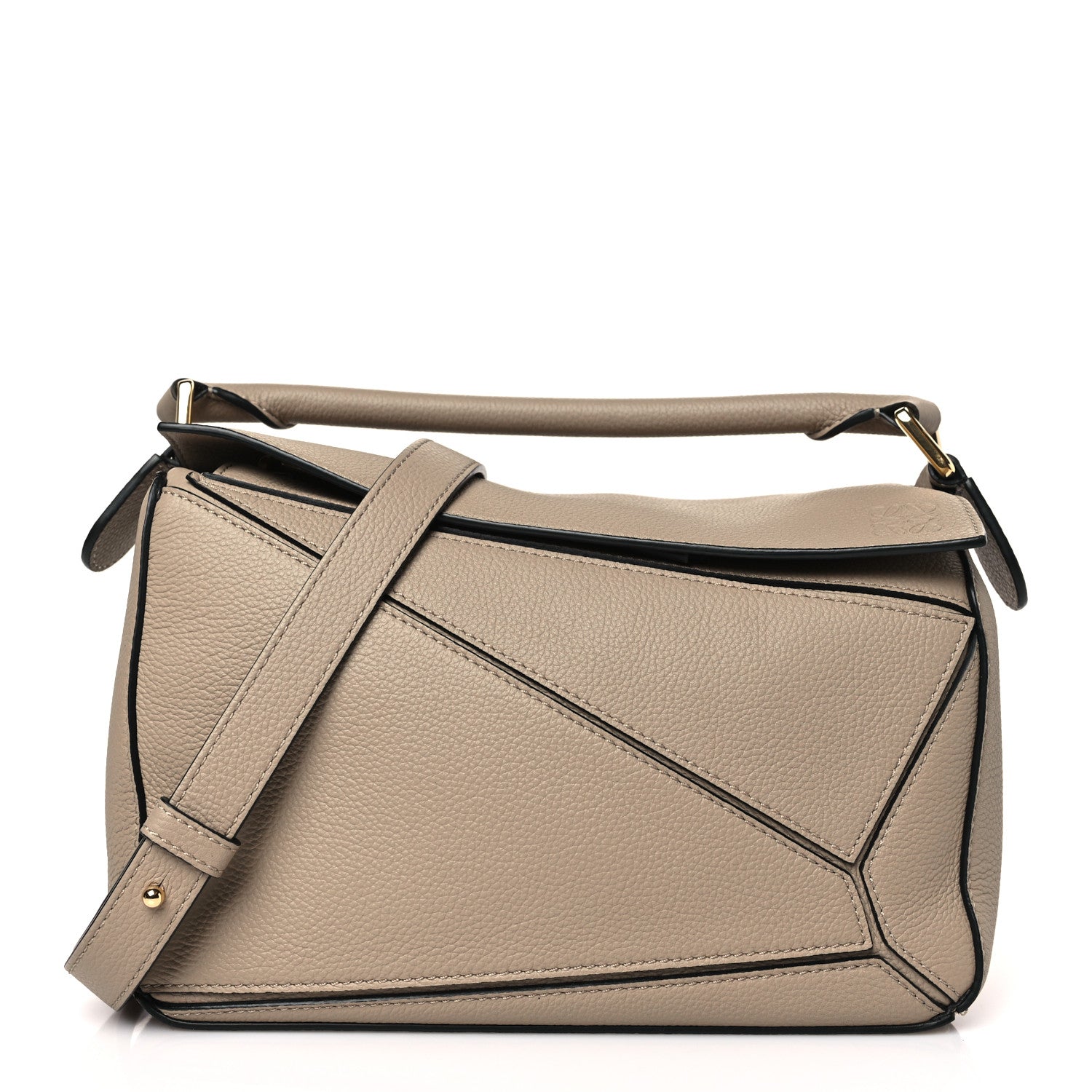 Loewe Grained Calfskin Small Puzzle Bag Sand 1 of 8