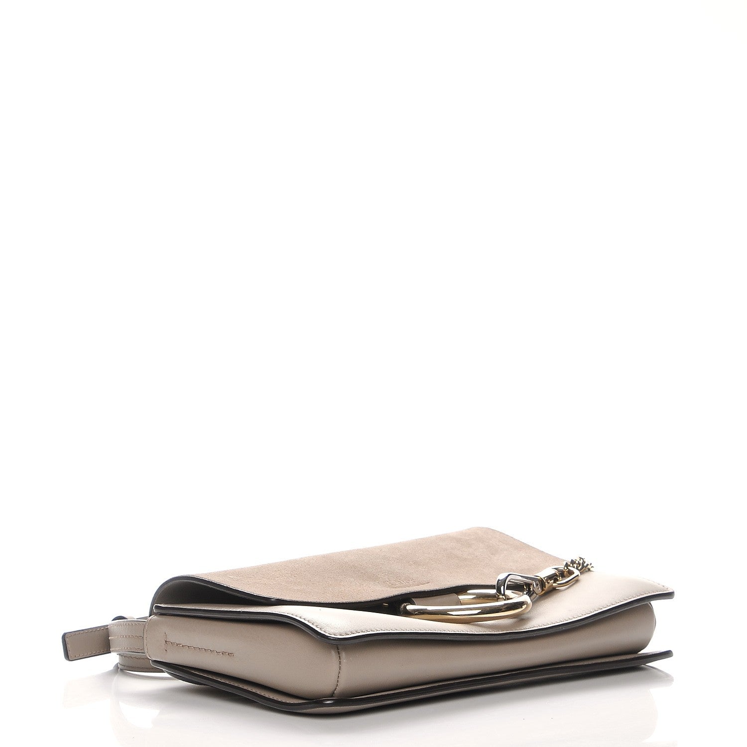 Chloe Suede Calfskin Small Faye Shoulder Bag Motty Grey 4 of 7