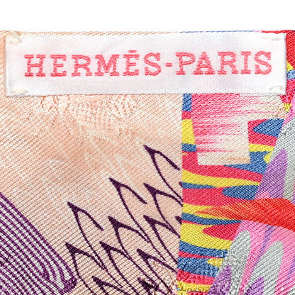 Hermes Silk All Over Marble Silk Twilly Rose Multicolor Ocre 3 of 4