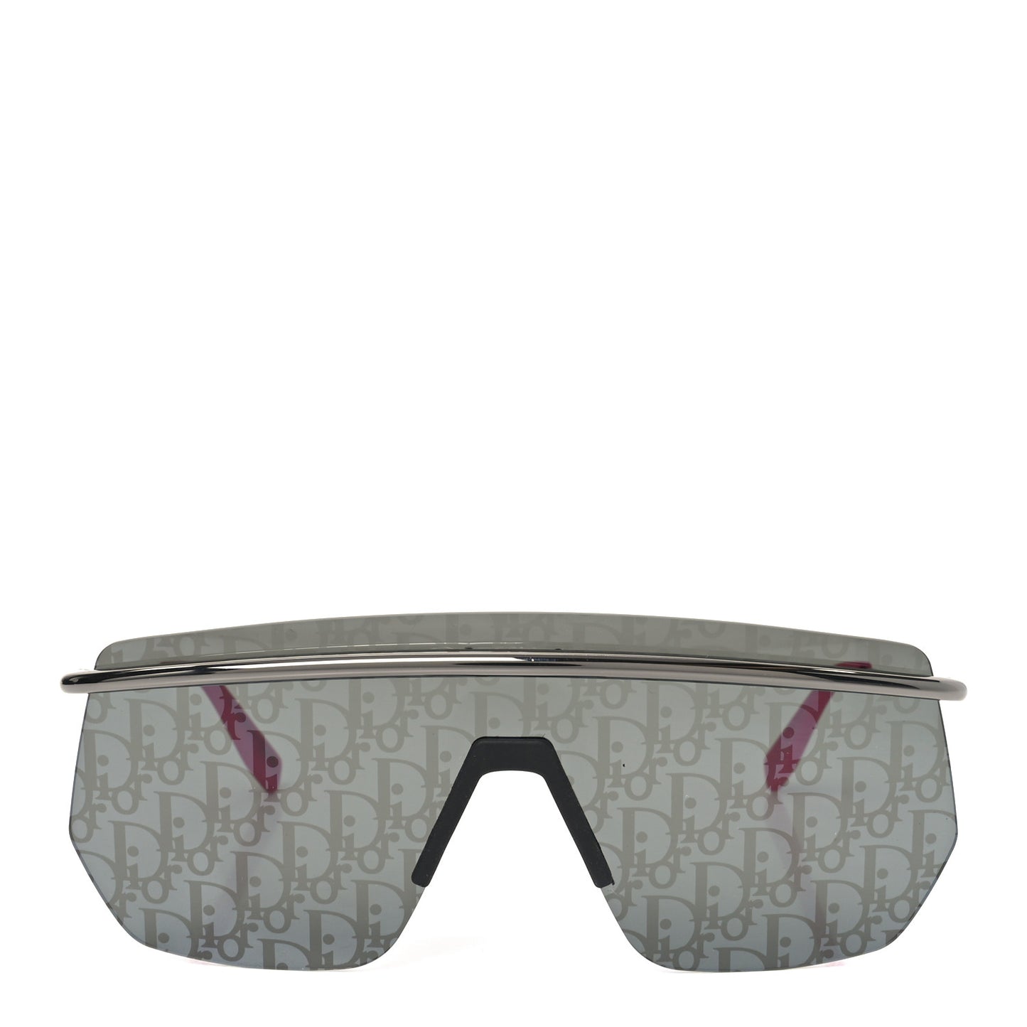 Metal Oblique DiorMotion M1I Mask Sunglasses Grey Pink