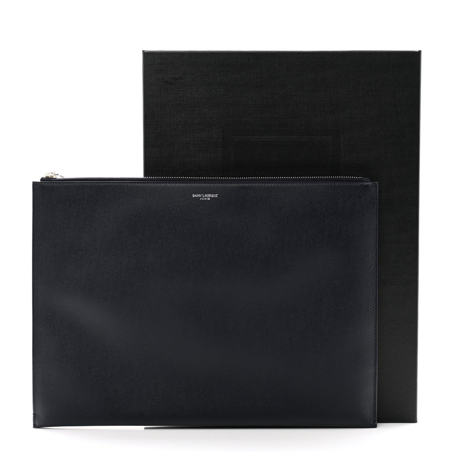 Saint Laurent Grain De Poudre Zipped Tablet Holder Marine 8 of 8