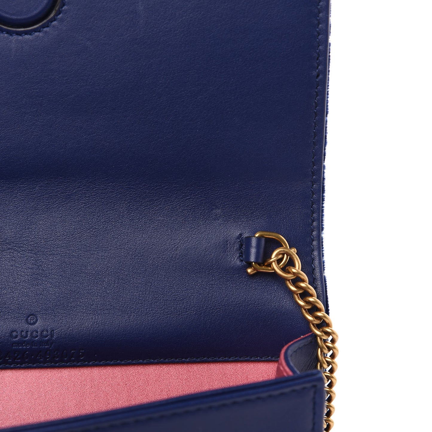 Velvet Matelasse GG Marmont Mini Bag Cobalt Blue