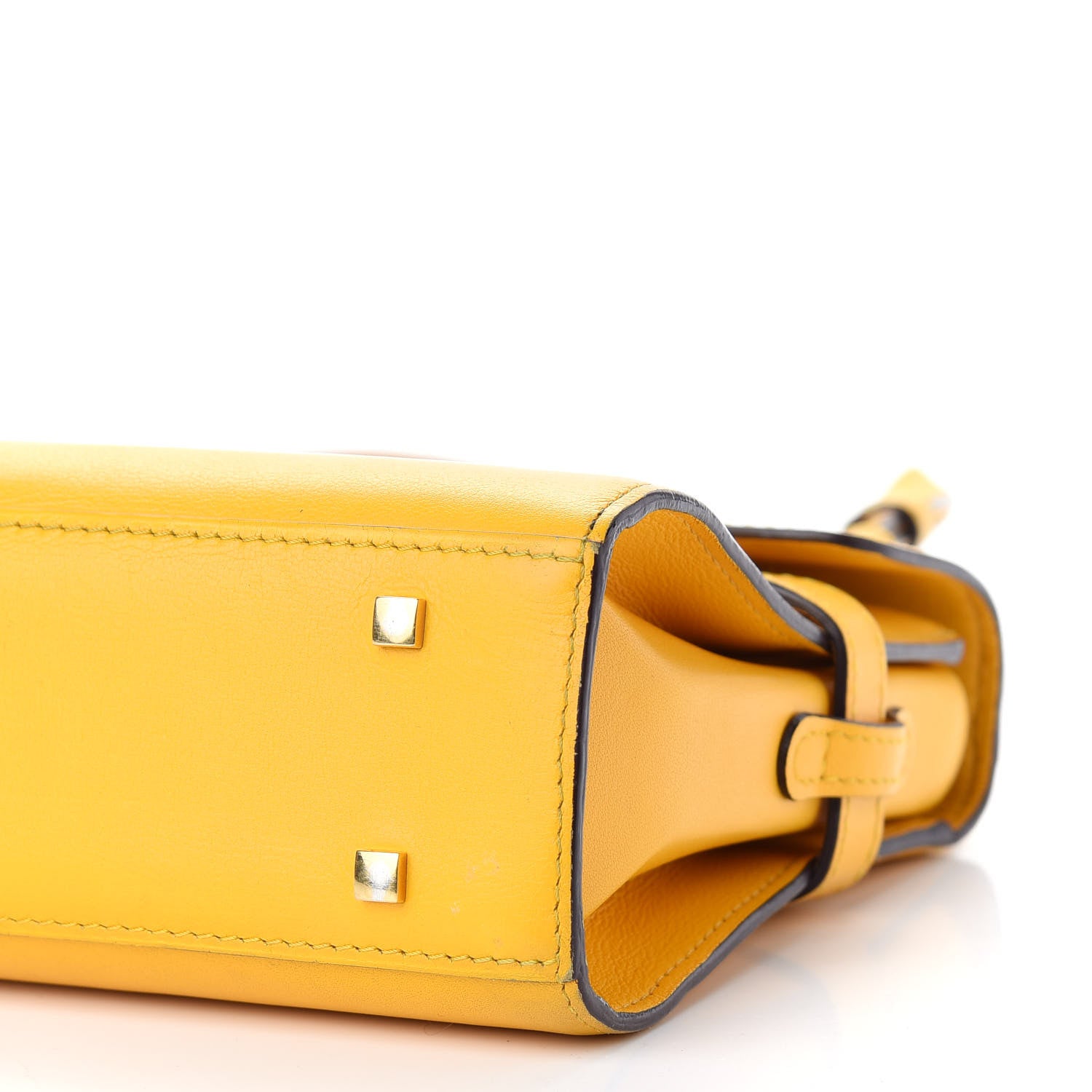 Delvaux Smooth Calfskin Mini Tempete Satchel Yellow 10 of 10