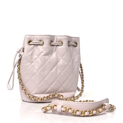 Chanel Shiny Aged Calfskin CC Chain Drawstring Bag Light Purple 3 of 10