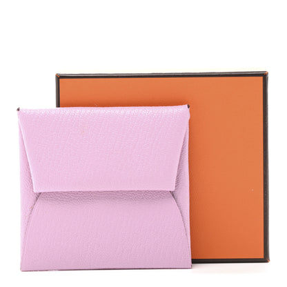 Hermes Chevre Mysore Bastia Coin Purse Mauve Sylvestre 9 of 9