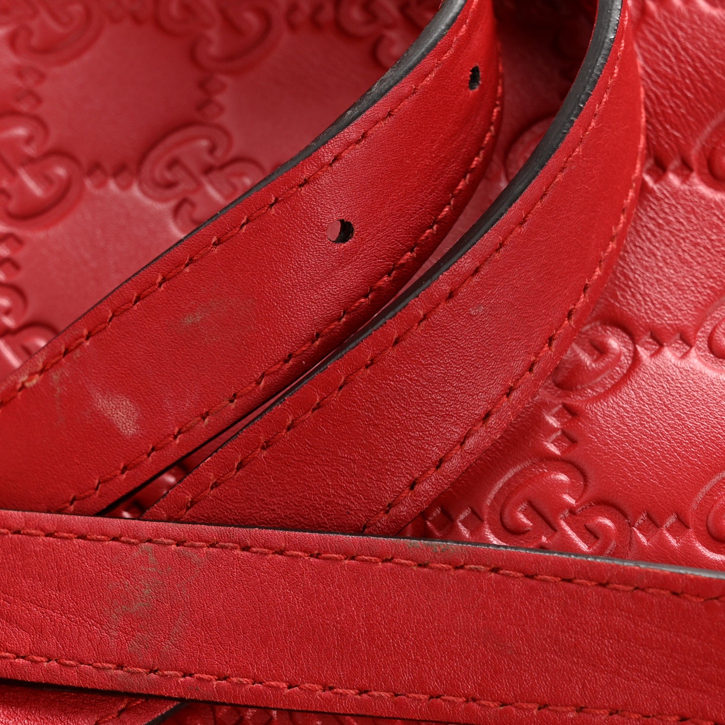 Soft Guccissima Signature Top Handle Tote Bag Red