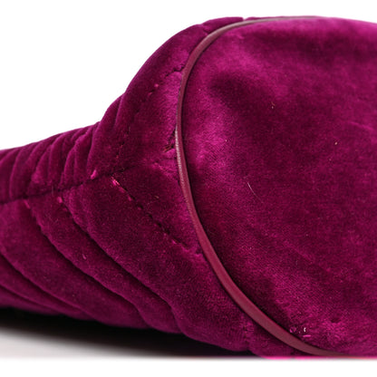 Gucci Velvet Matelasse GG Marmont Bucket Bag Light Raspberry Rose 7 of 8