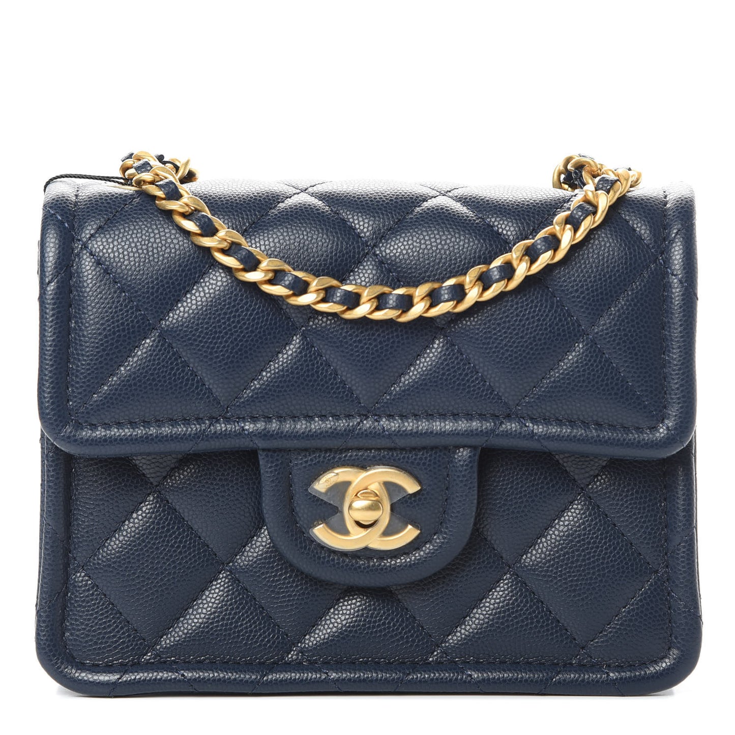 Caviar Quilted Mini Sweet Classic Flap Navy Blue
