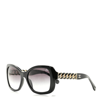 Chanel Acetate Metal Chain Square Sunglasses 5305 Black 1 of 7