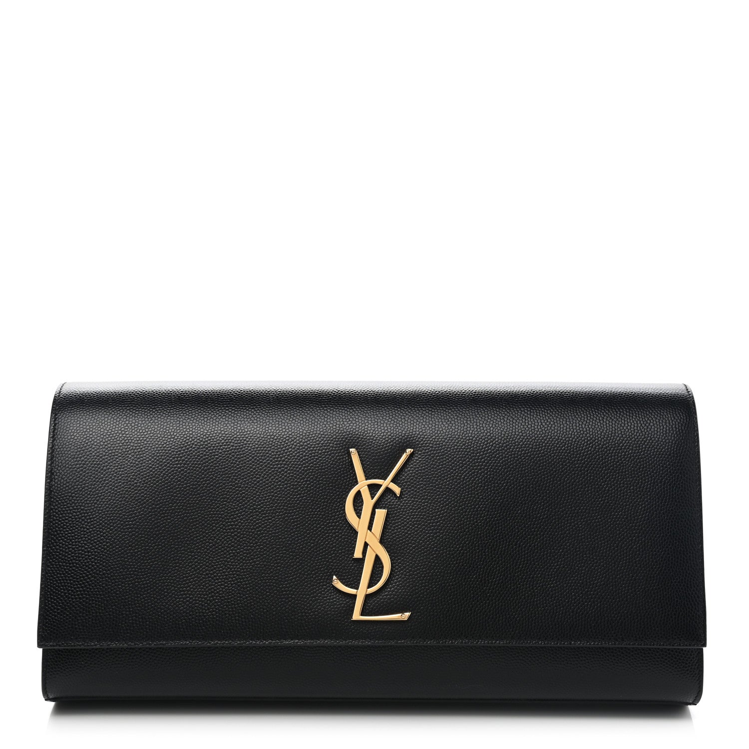 Saint Laurent Grain De Poudre Monogram Cassandre Clutch Black 1 of 8