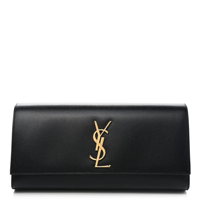 Saint Laurent Grain De Poudre Monogram Cassandre Clutch Black 1 of 8