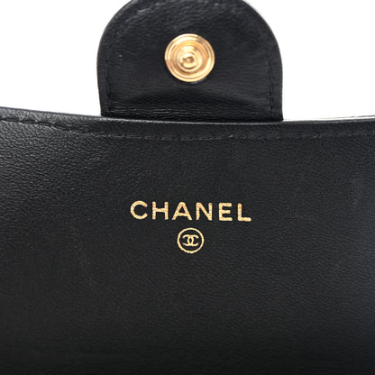 Chanel Lambskin Quilted Large Gusset Flap Wallet Black 6 of 13