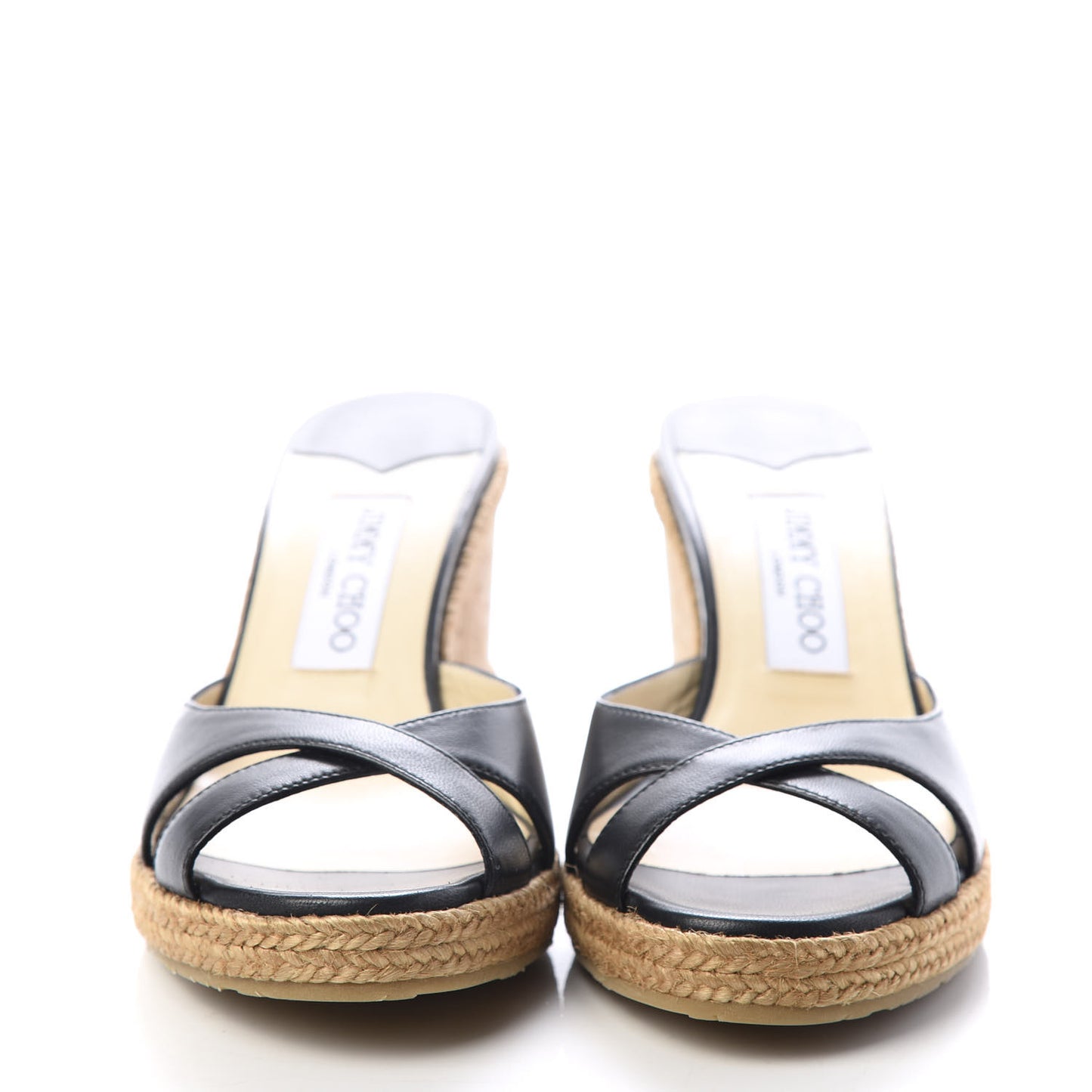 Nappa Braid Almer 80 Wedge Sandals 38 Black