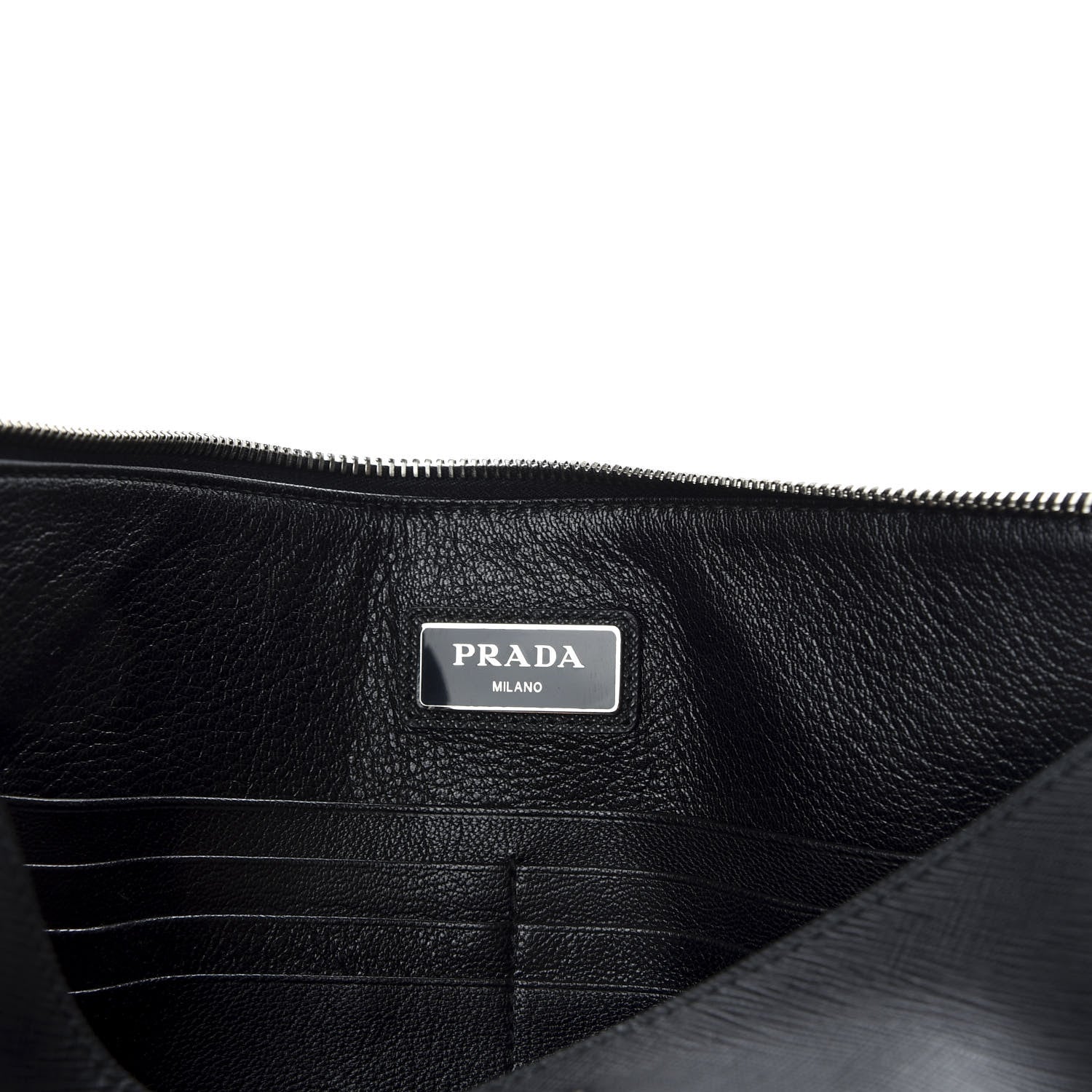 Prada Saffiano Document Case Black Fuoco Talco 6 of 6