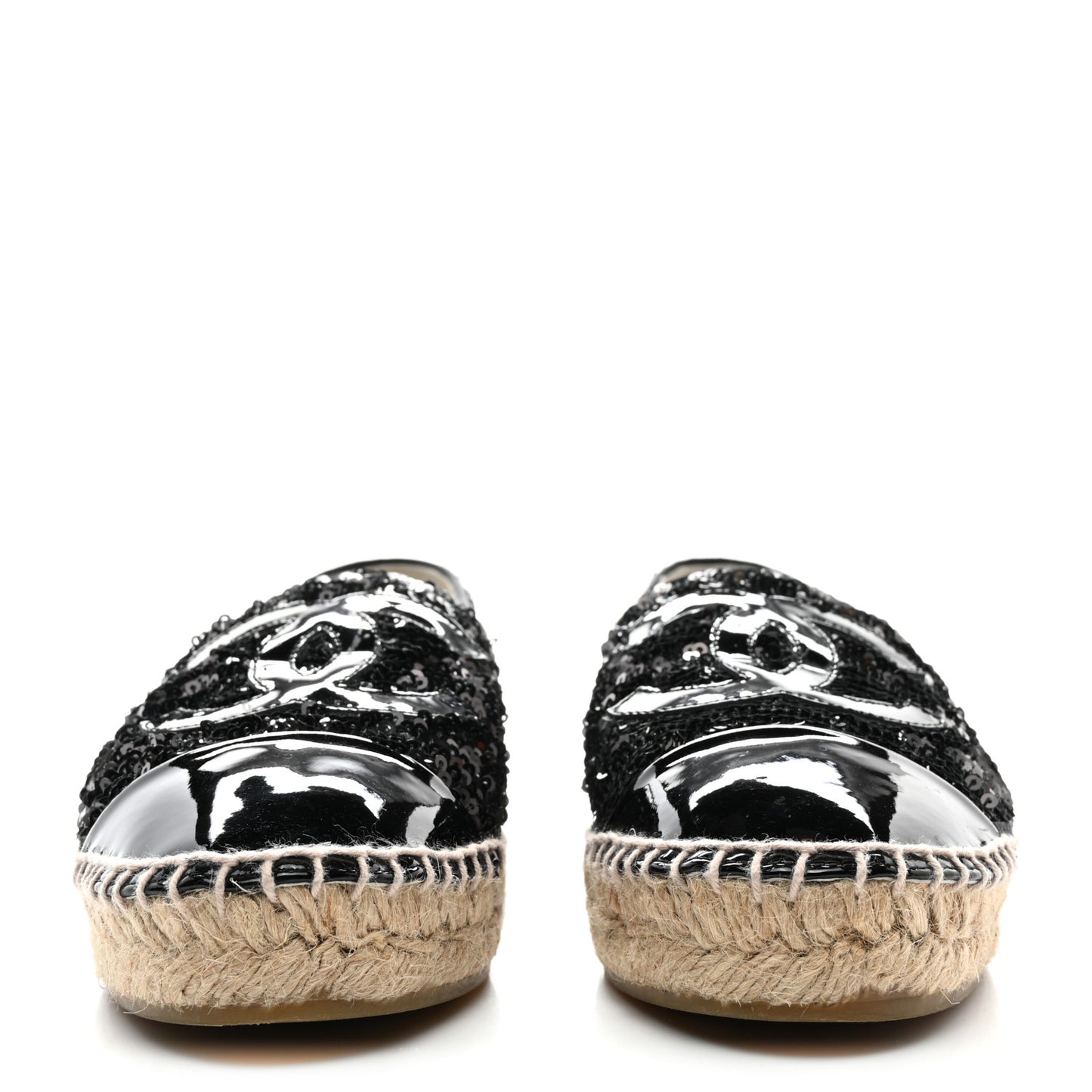 Patent Sequin CC Espadrilles 38 Black