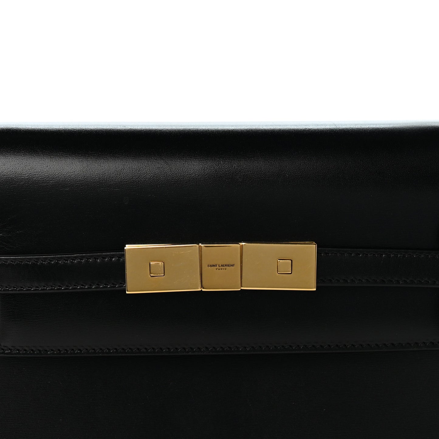 Smooth Calfskin Small Manhattan Shoulder Bag Black