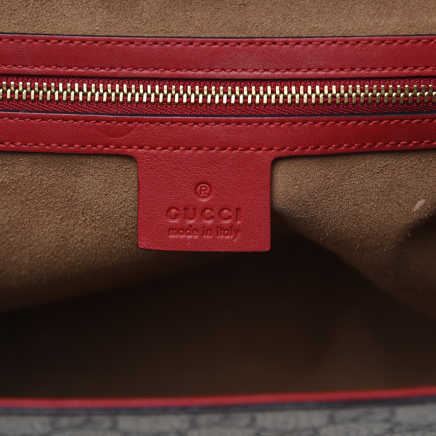 Gucci GG Supreme Monogram Calfskin Medium Padlock Top Handle Bag Beige Hibiscus Red New Rosette 6 of 22