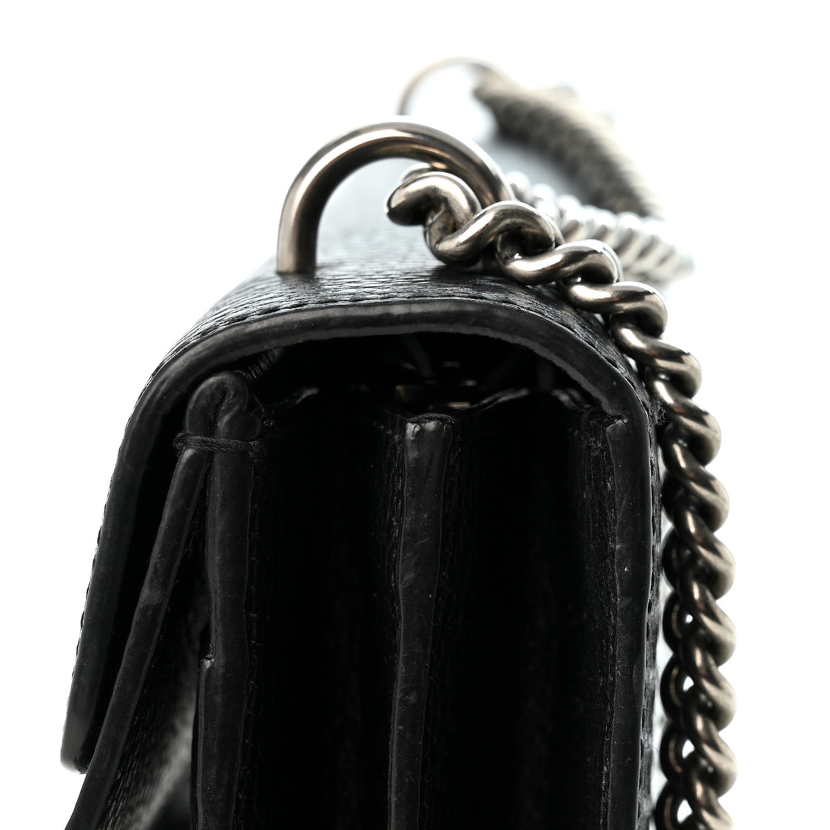 Pebbled Calfskin Small Dionysus Shoulder Bag Black