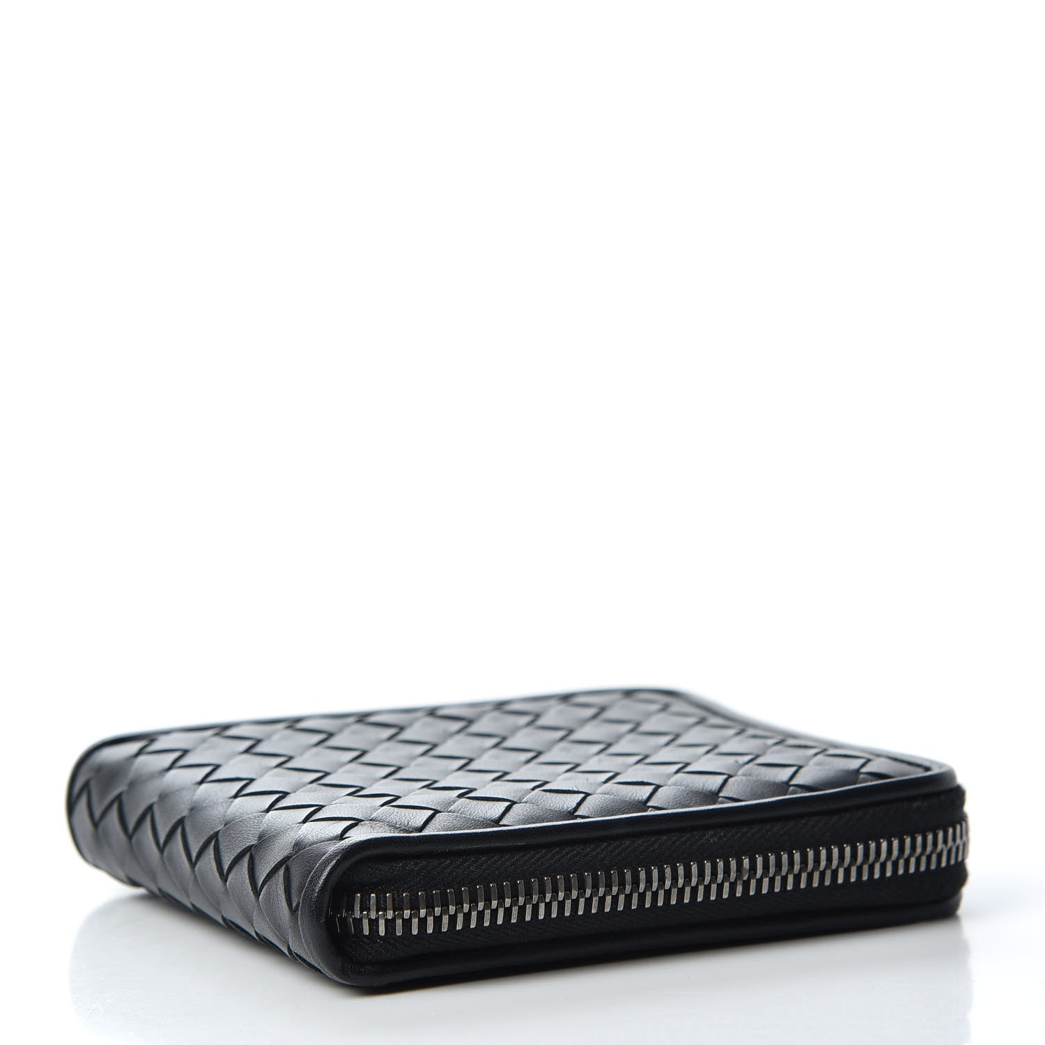 Bottega Veneta Nappa Intrecciato Zip Around Compact Wallet Black 4 of 7