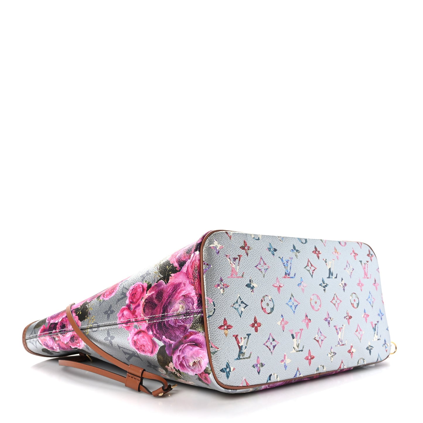 Metallic Monogram LV Garden Neverfull MM Silver