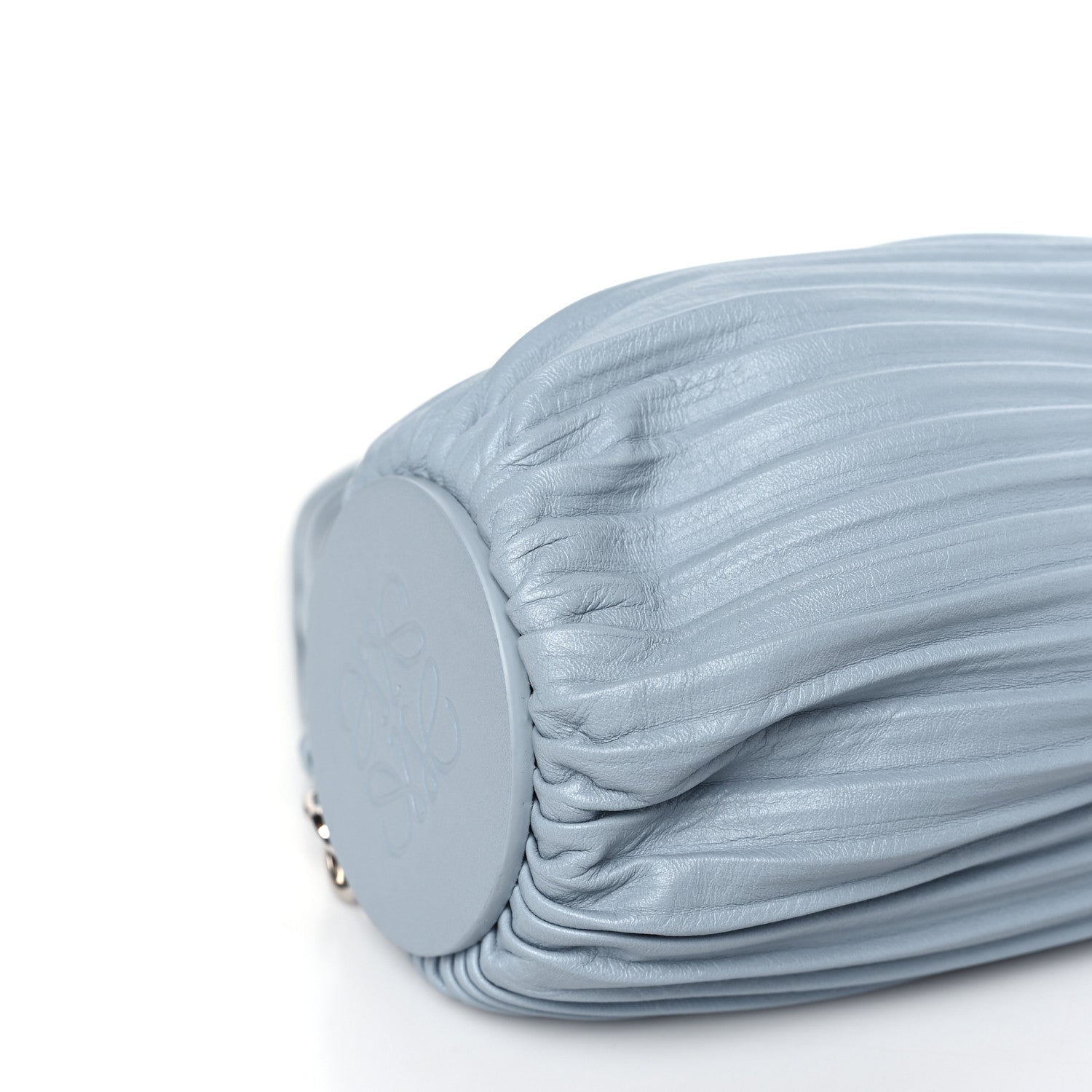 Loewe Lambskin Pleated Bracelet Pouch Shoulder Bag Dusty Blue 7 of 8