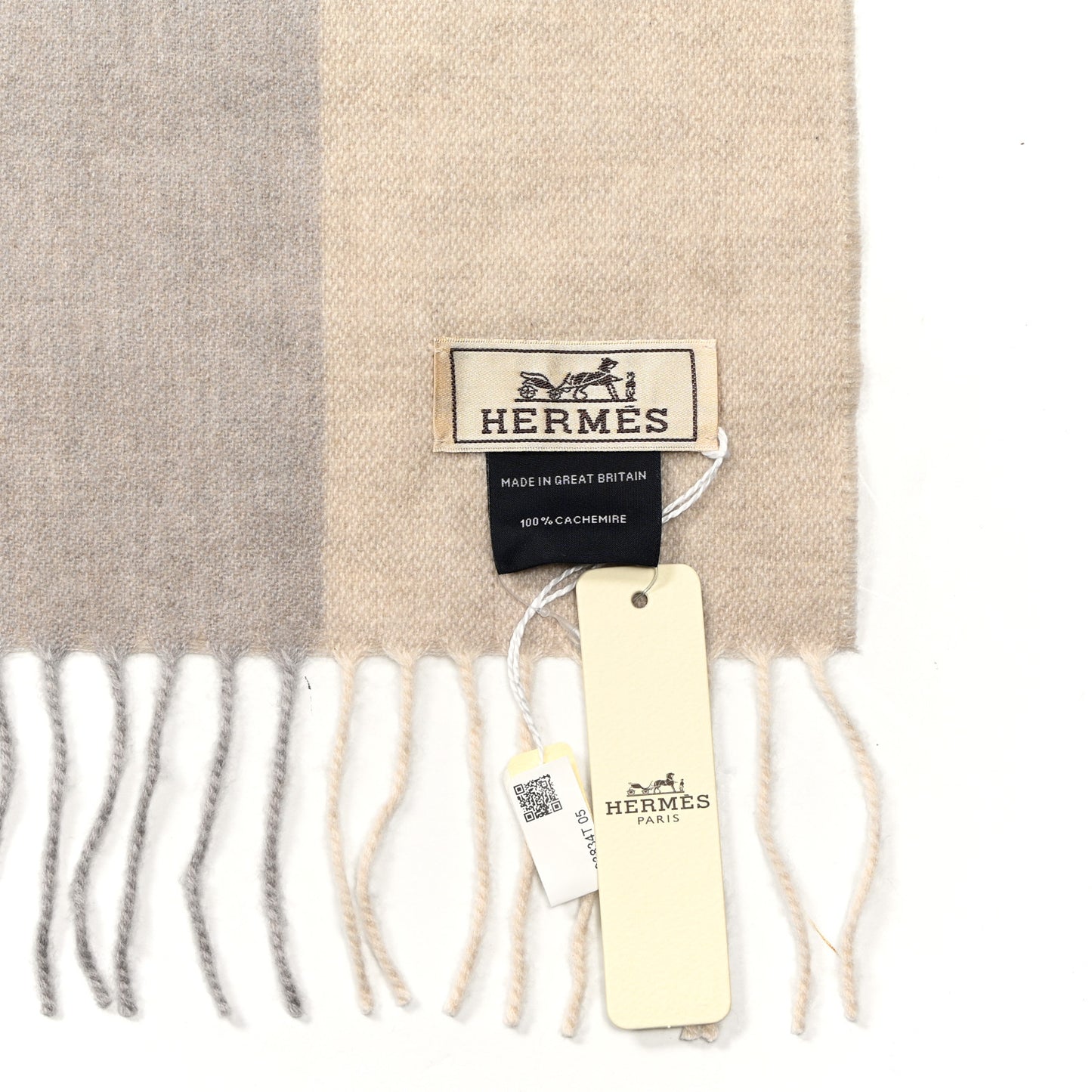 Cashmere H Summerblock Muffler Beige Chine Brun