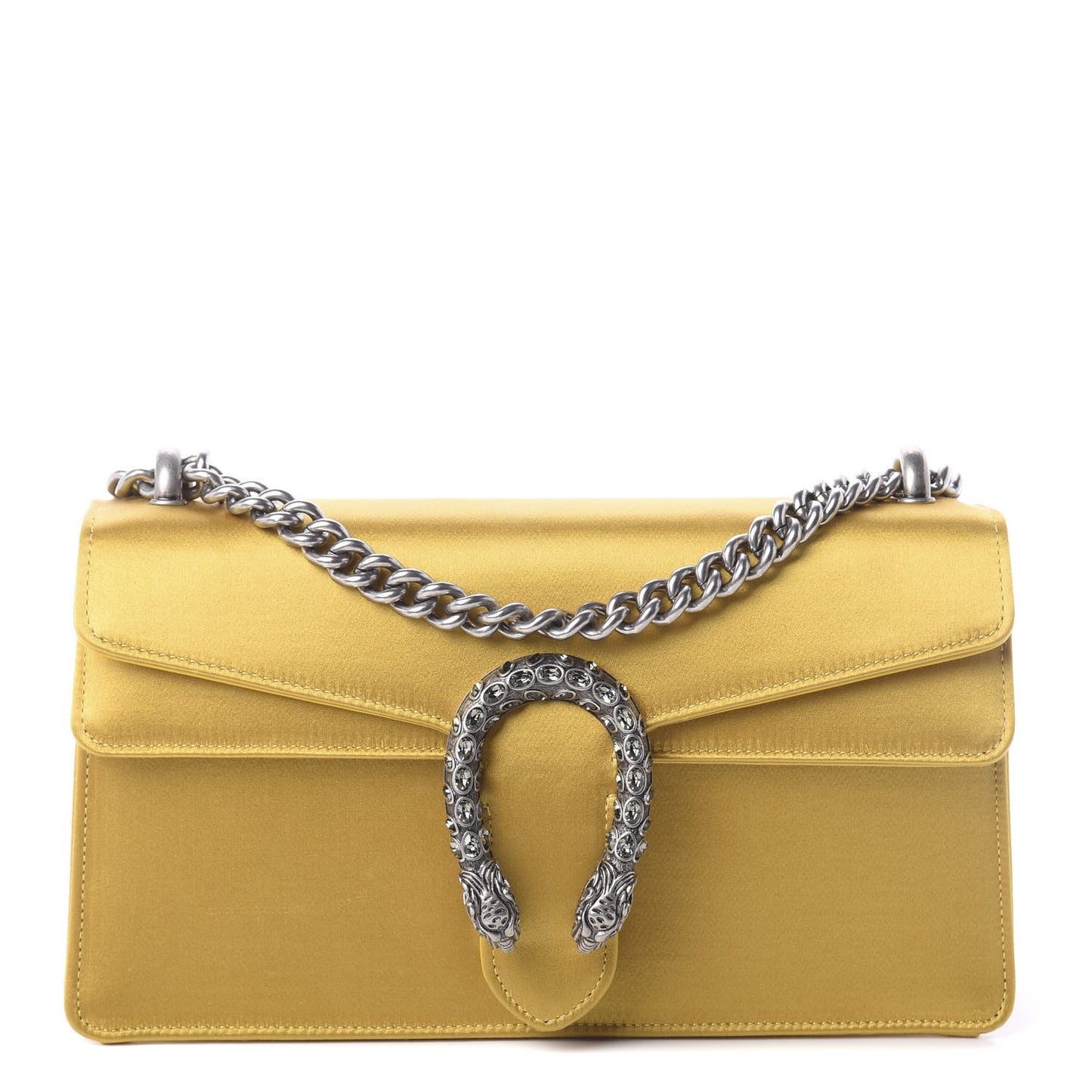 Satin Silk Crystal Small Dionysus Shoulder Bag Gold Black Diamond