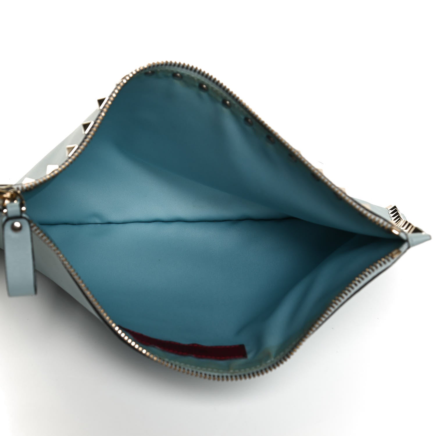 Valentino Garavani Vitello Large Rockstud Zip Pouch Sky Sorbet 5 of 9