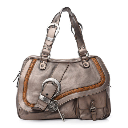 Christian Dior Metallic Calfskin Medium Gaucho Double Saddle Bronze 1 of 11