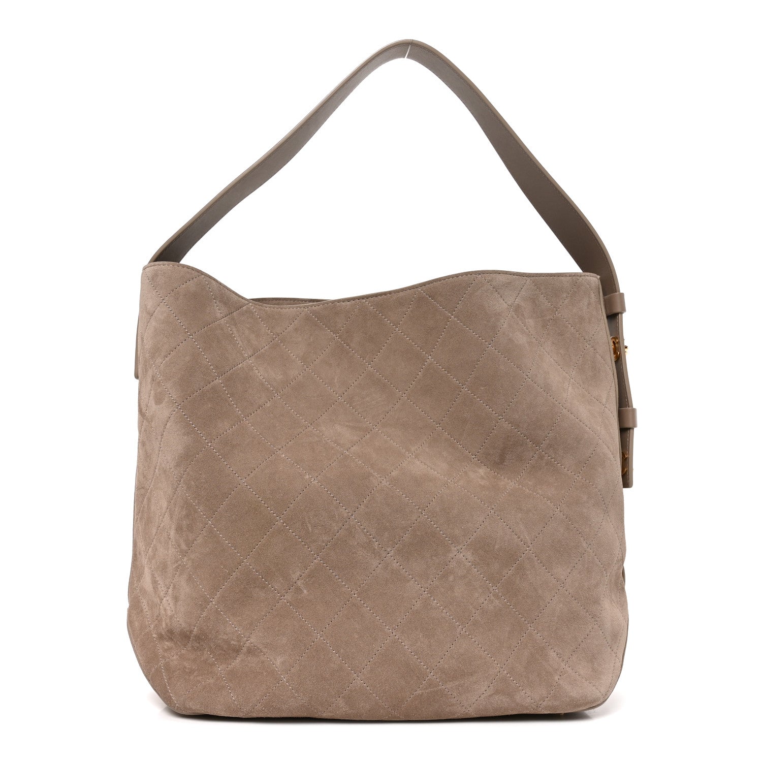 Chanel Suede CC Large Bucket Bag Grey 1 of 10