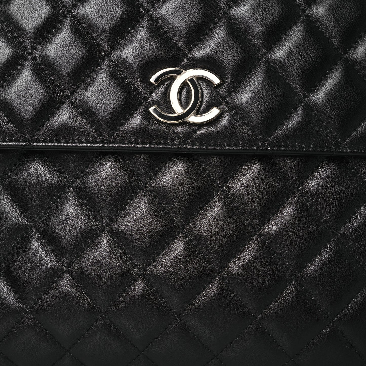 Quilted Flap Clutch Black