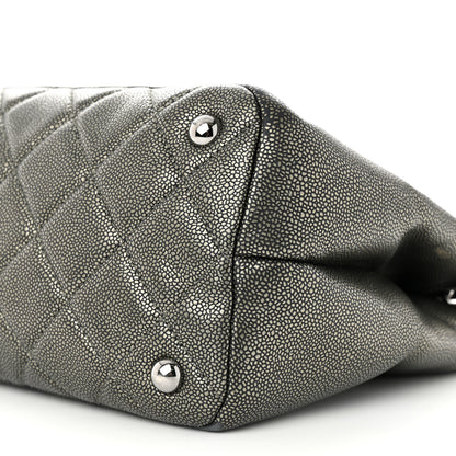 Chanel Metallic Caviar Quilted CC Timeless Tote Dark Silver 10 of 13