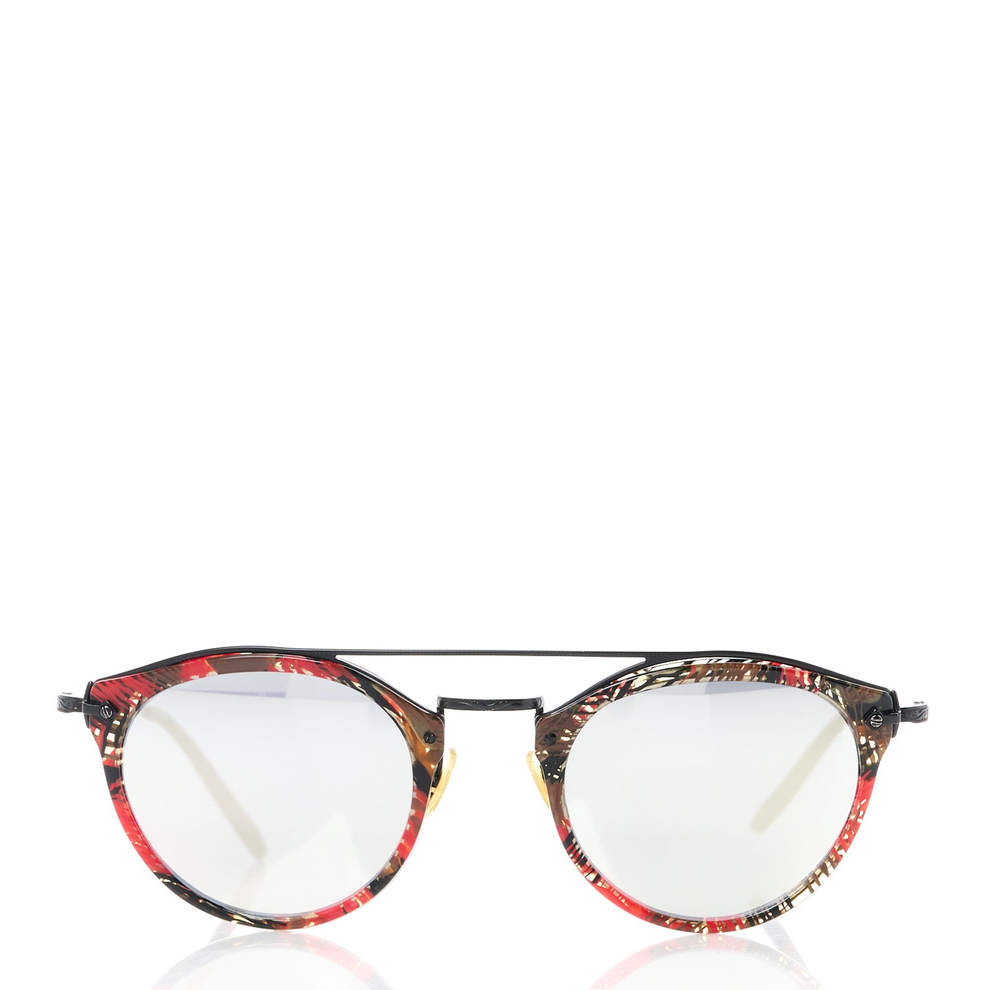 Acetate Remick Round Sunglasses Palmier Red Black