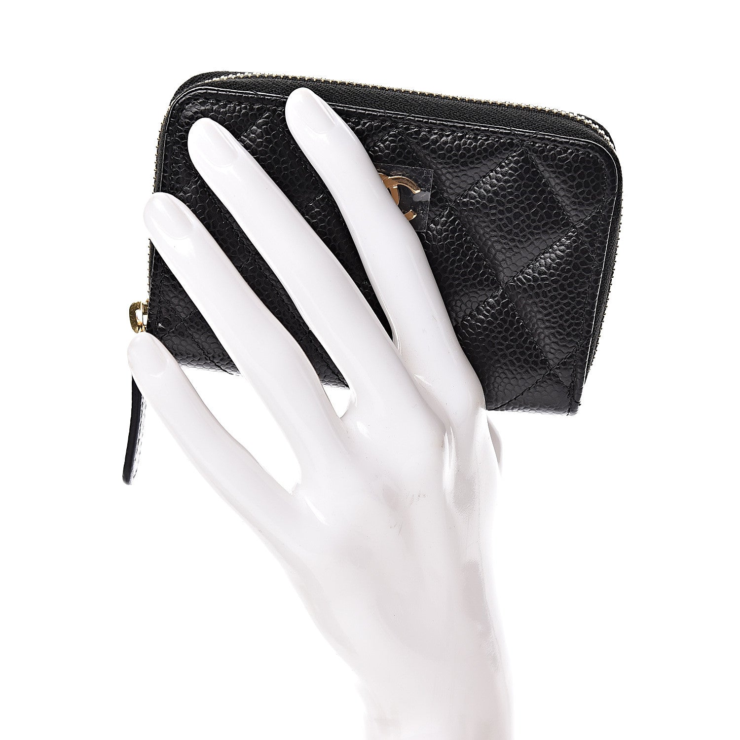 Chanel Caviar Quilted Zip Coin Purse Black 2 of 7
