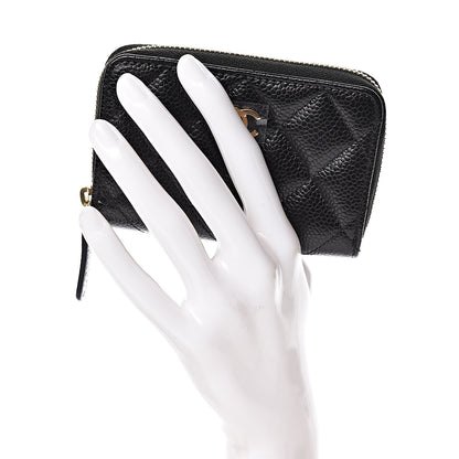 Chanel Caviar Quilted Zip Coin Purse Black 2 of 7