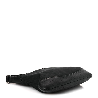 Gucci Monogram Calfskin Perforated Medium Flat Messenger Bag Black 4 of 14