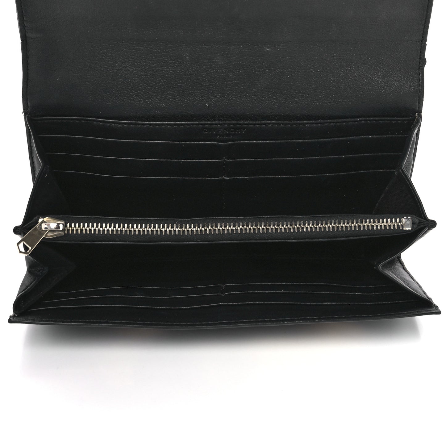 Textured Coated Canvas Magnolia and Moth Flap Wallet Black