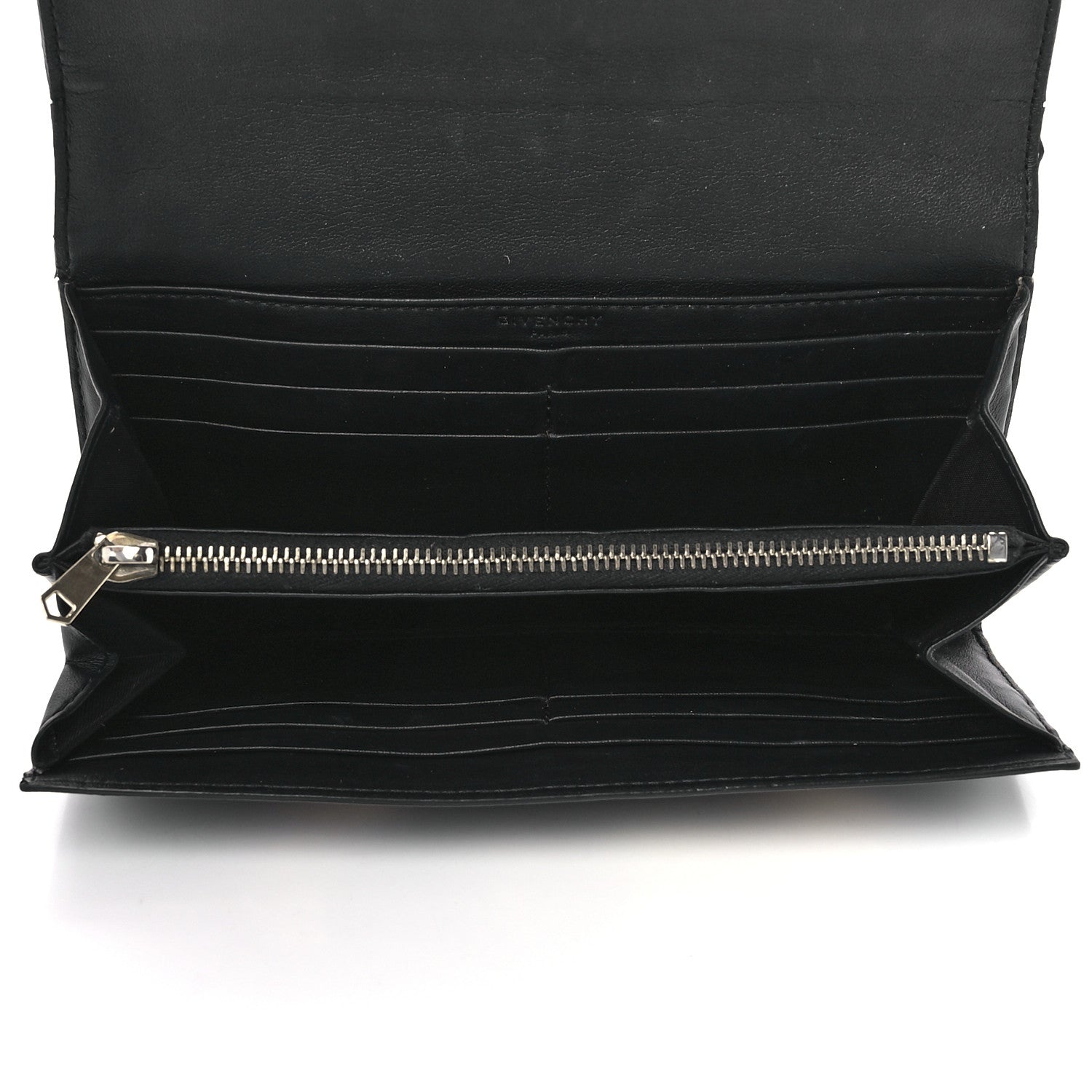 Givenchy Textured Coated Canvas Magnolia and Moth Flap Wallet Black 4 of 13