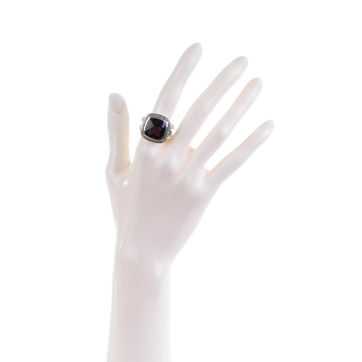 Sterling Silver Diamond Amethyst 14mm Albion Ring 54 7