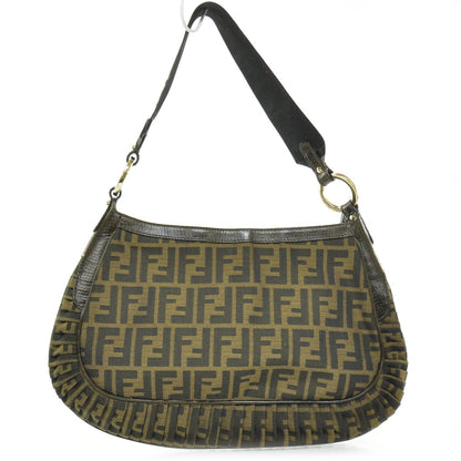 Fendi Leather Zucca Mille Feuille Shoulder Bag Tobacco 4 of 12
