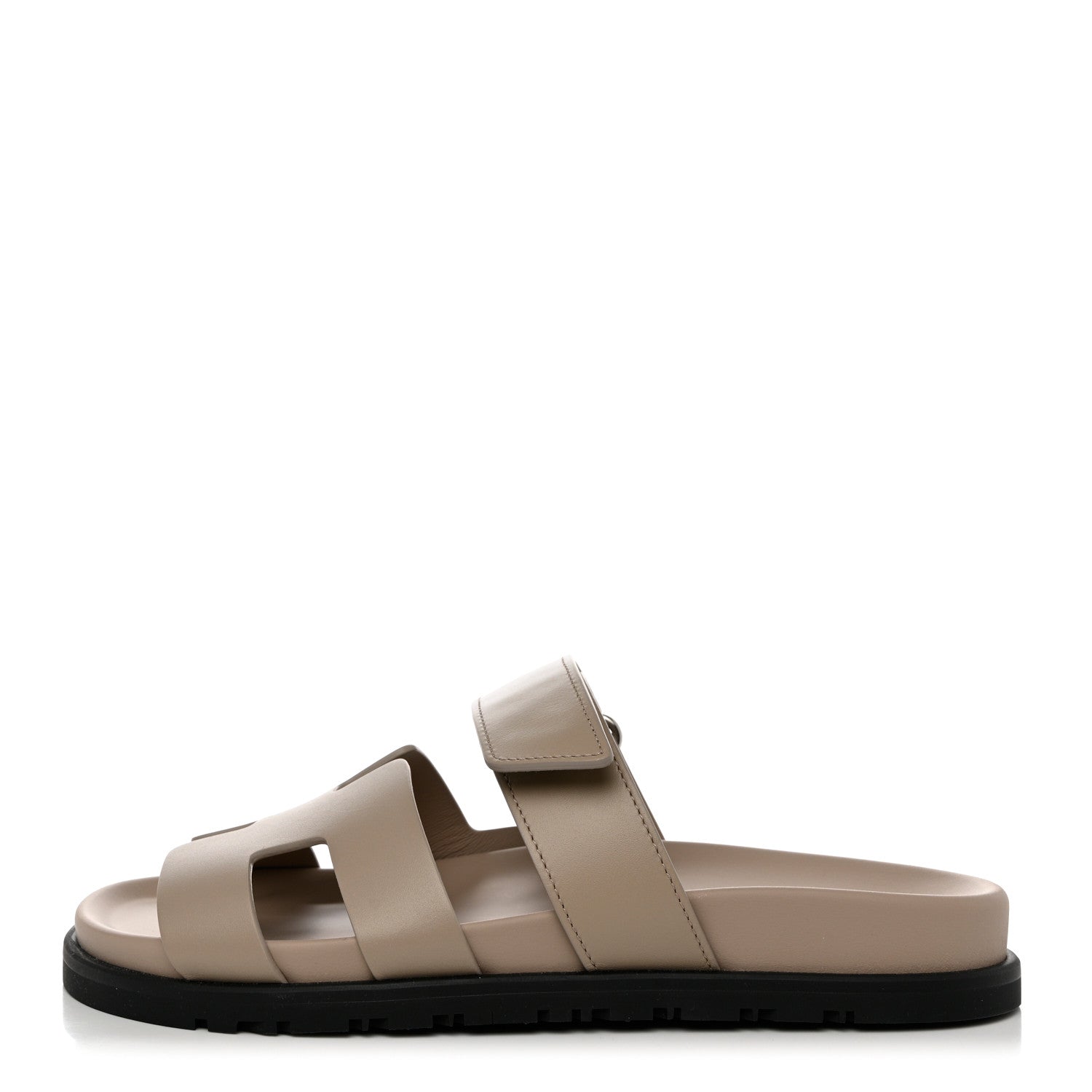 Hermes Calfskin Womens Chypre Sandals 37 Beige Mastic 1 of 9