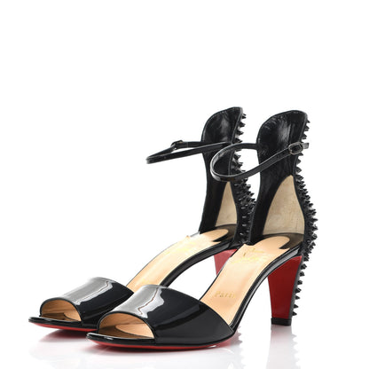 Christian Louboutin Patent Nappa Trezanita 70 Sandals 38 Black 3 of 10